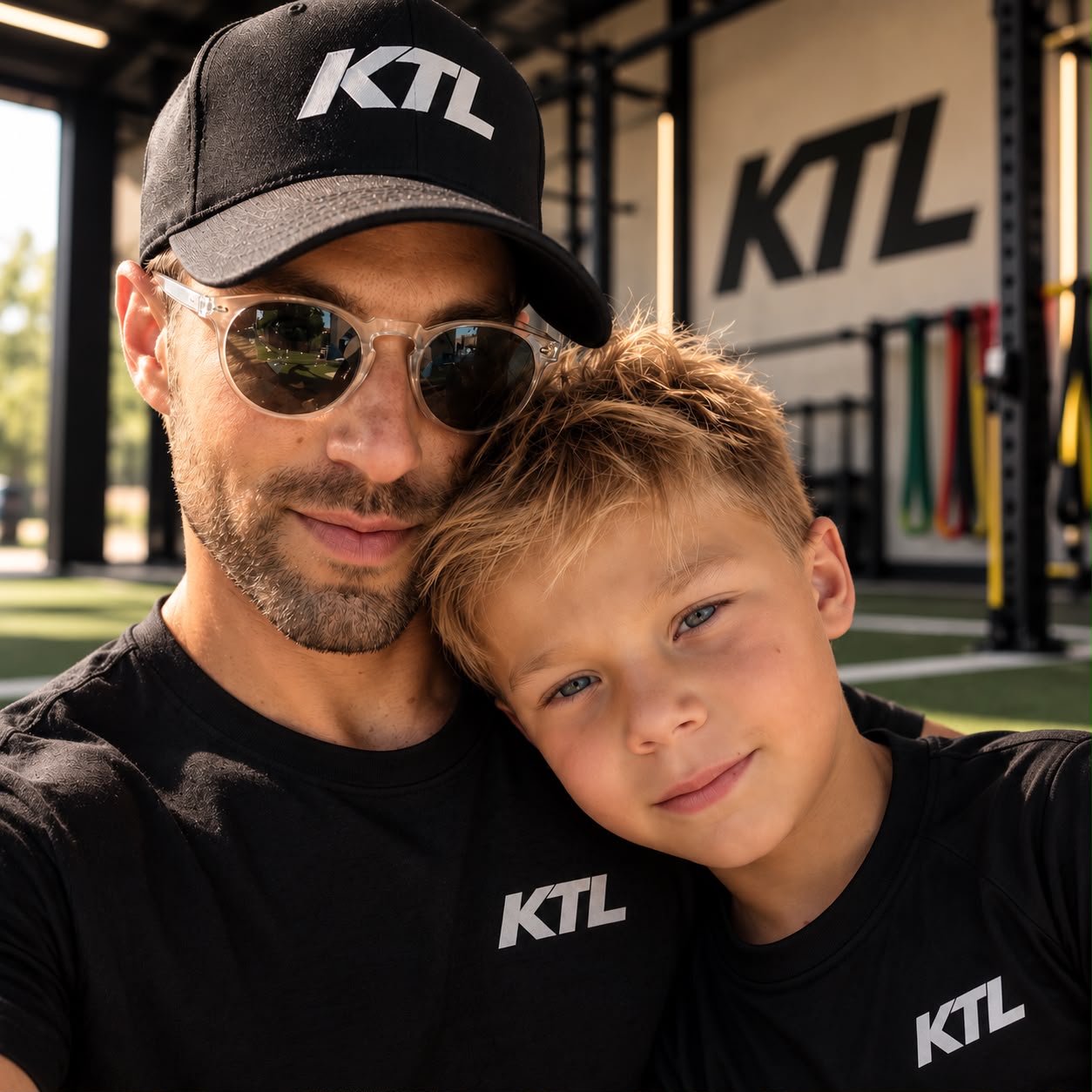 Founder Michael Leonov training with his son Maddox